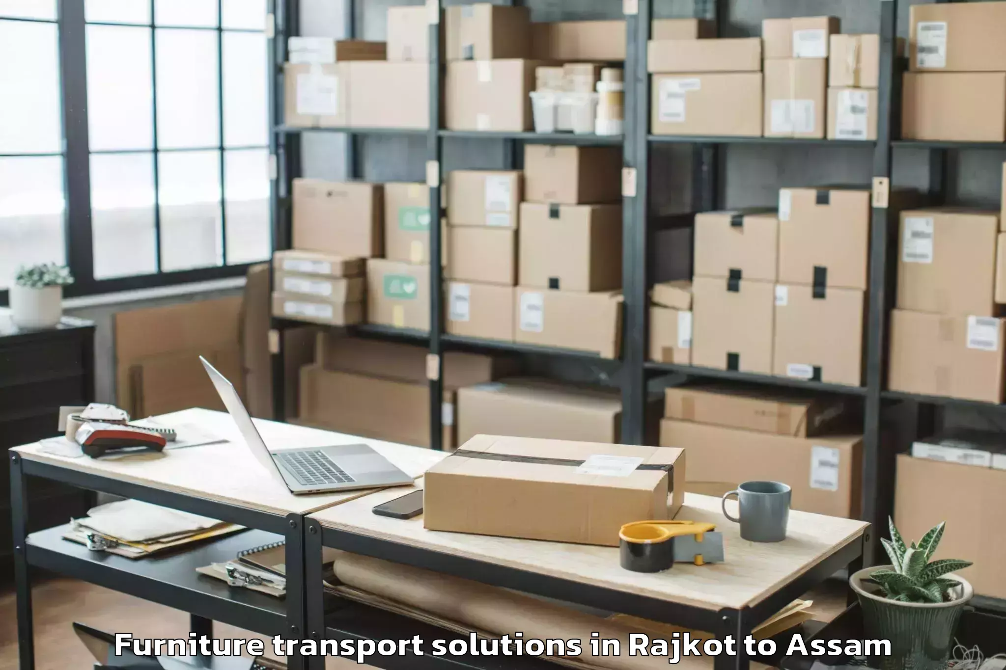 Easy Rajkot to Bokajan Furniture Transport Solutions Booking